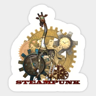 Funny steampunk giraffe Sticker